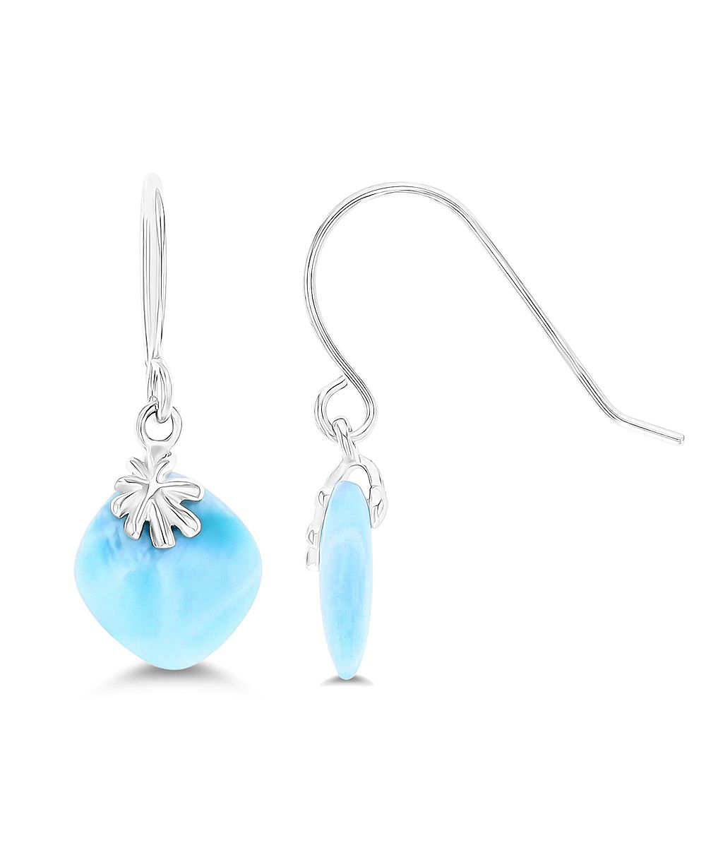 Macy's Larimar Nautical Leverback Earrings in Sterling Silver