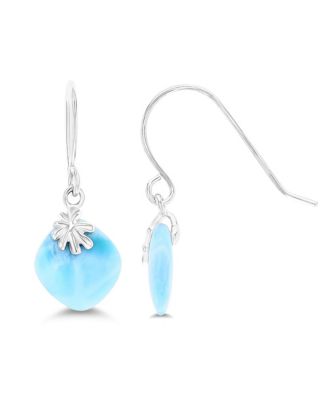 Серьги Macy's Larimar Nautical с рычажным замком из стерлингового серебра