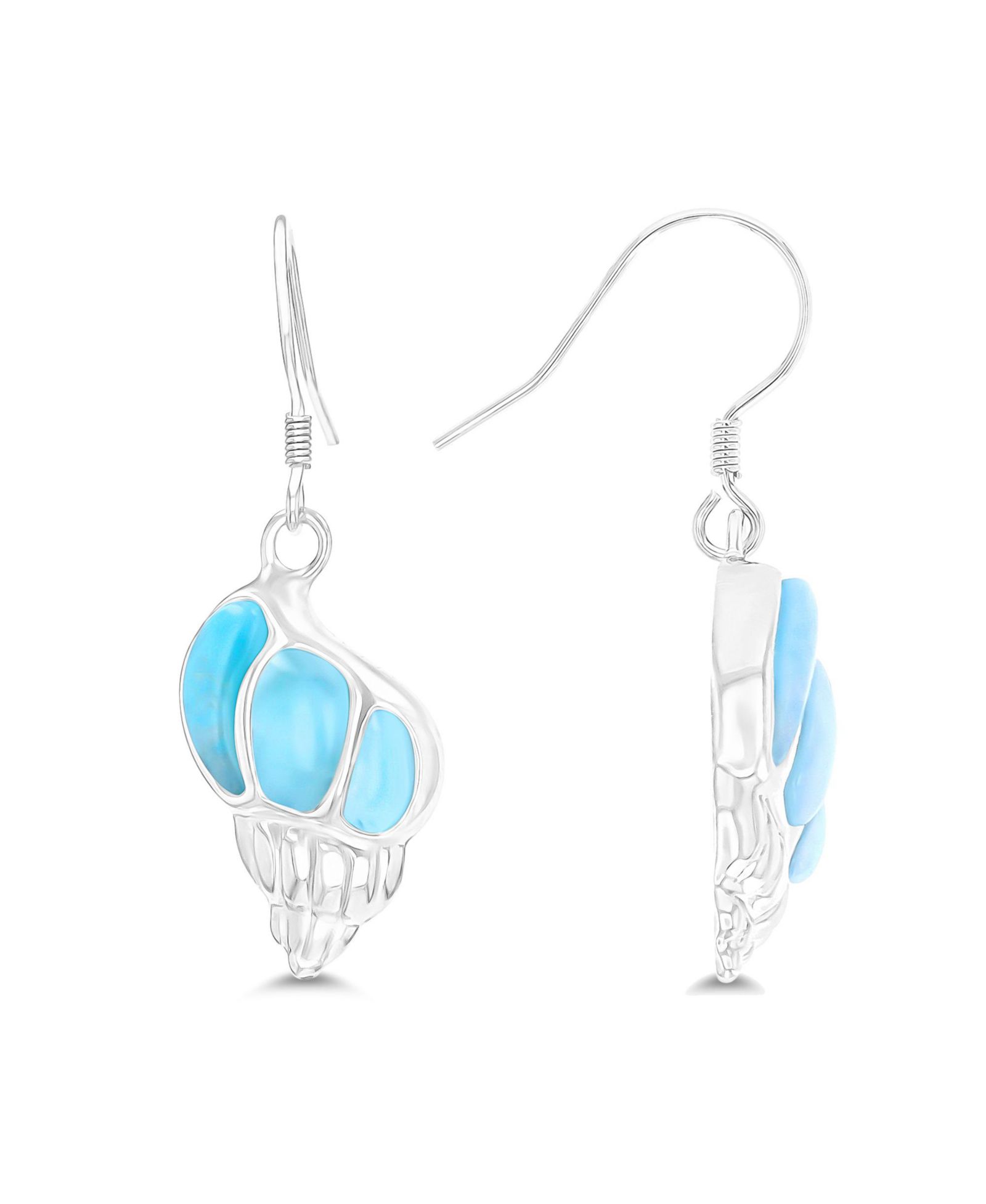 Серьги-крючки Macy's Larimar Seashell в стерлинговом серебре