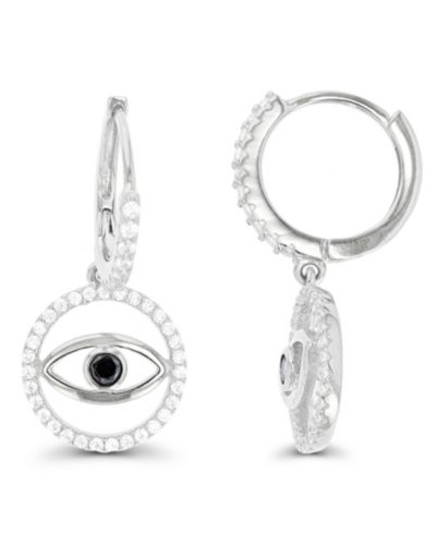 Серьги-кольца Macy's Spinel and Zirconia Huggie в Sterling Silver