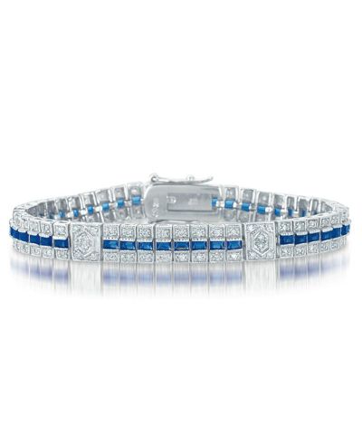 Женский браслет Genevive Elegant White Gold Plated Triple-Row Cubic Zirconia