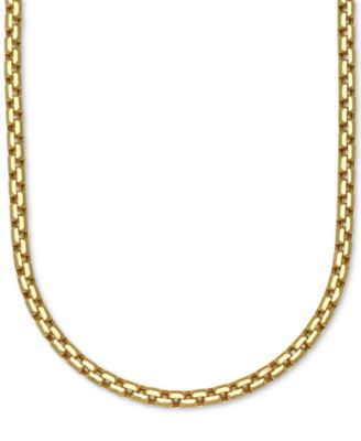 Large Rounded Box-Link 20" Chain Necklace (3.5mm) in 14k Gold