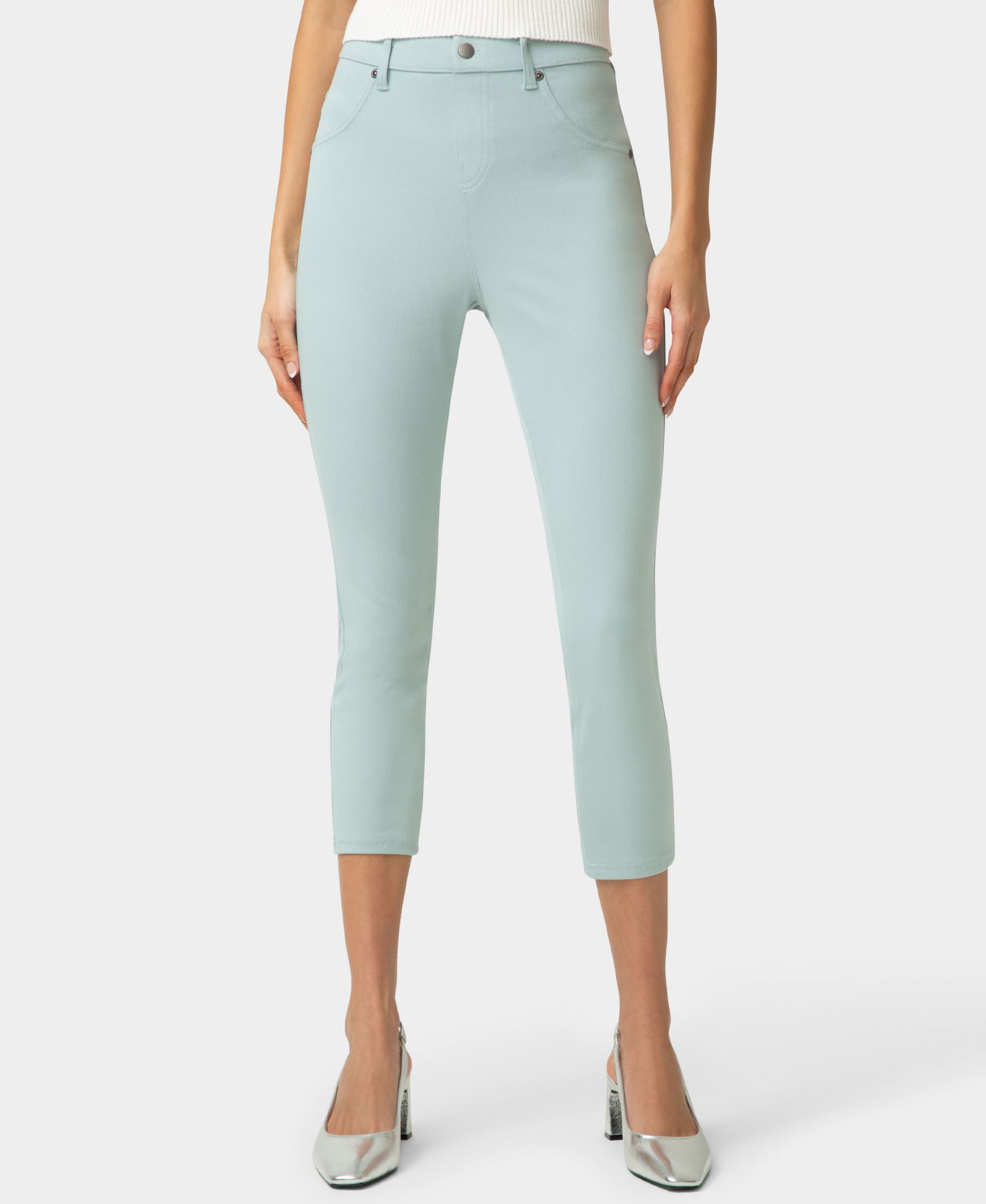 HUE Women's High-Rise Ultra-Soft Denim Capri Leggings