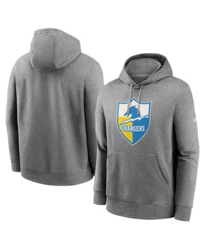 Мужское худи Nike Los Angeles Chargers Heathered Gray Rewind Club Fleece Pullover