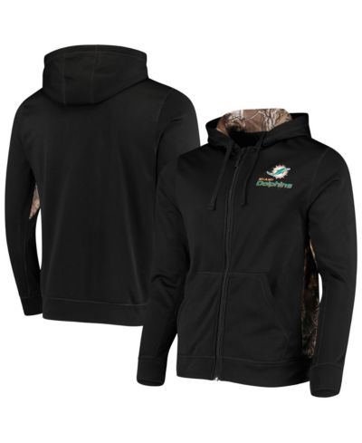 Мужское худи Dunbrooke Black, Realtree Camo Miami Dolphins Decoy Tech Fleece Full-Zip