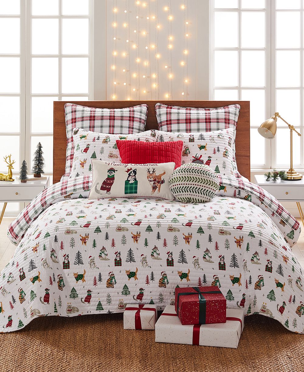 Levtex Home Meowy Christmas Reversible 2-Pc. Quilt Set, Twin/Twin XL