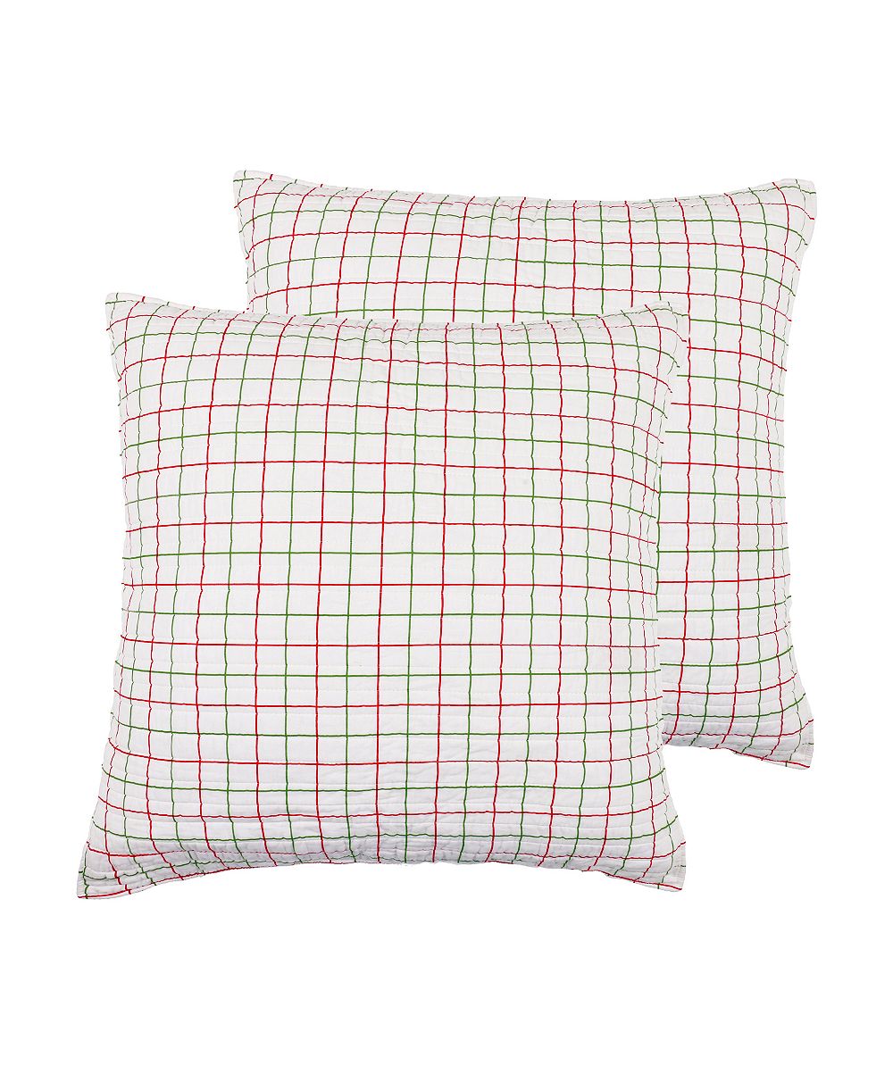 Levtex Home for Christmas Festive Plaid 2-Piece Sham Set, European