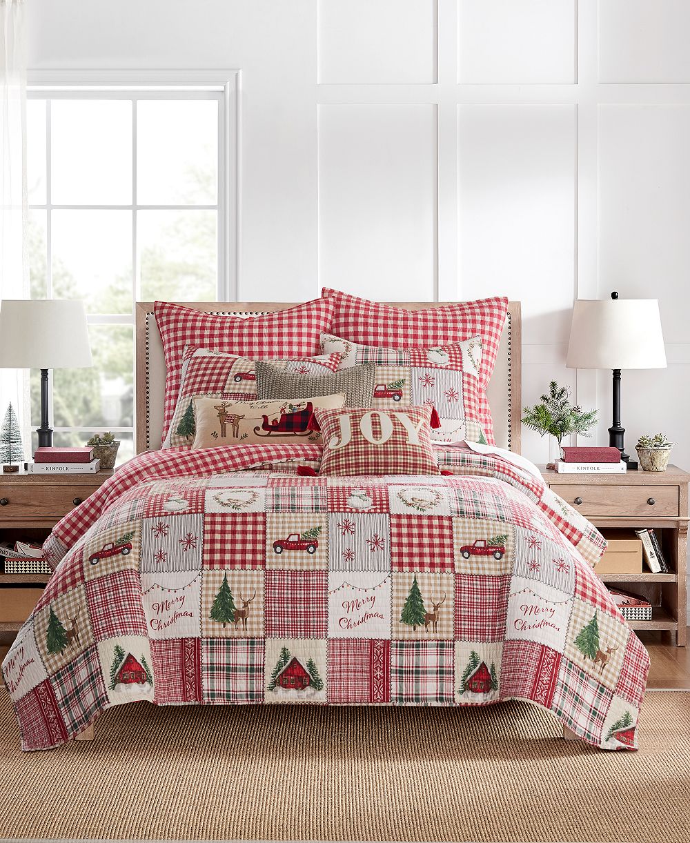 Комплект из 2 стеганых покрывал Levtex Home for Christmas Festive Plaid, Twin/Twin XL