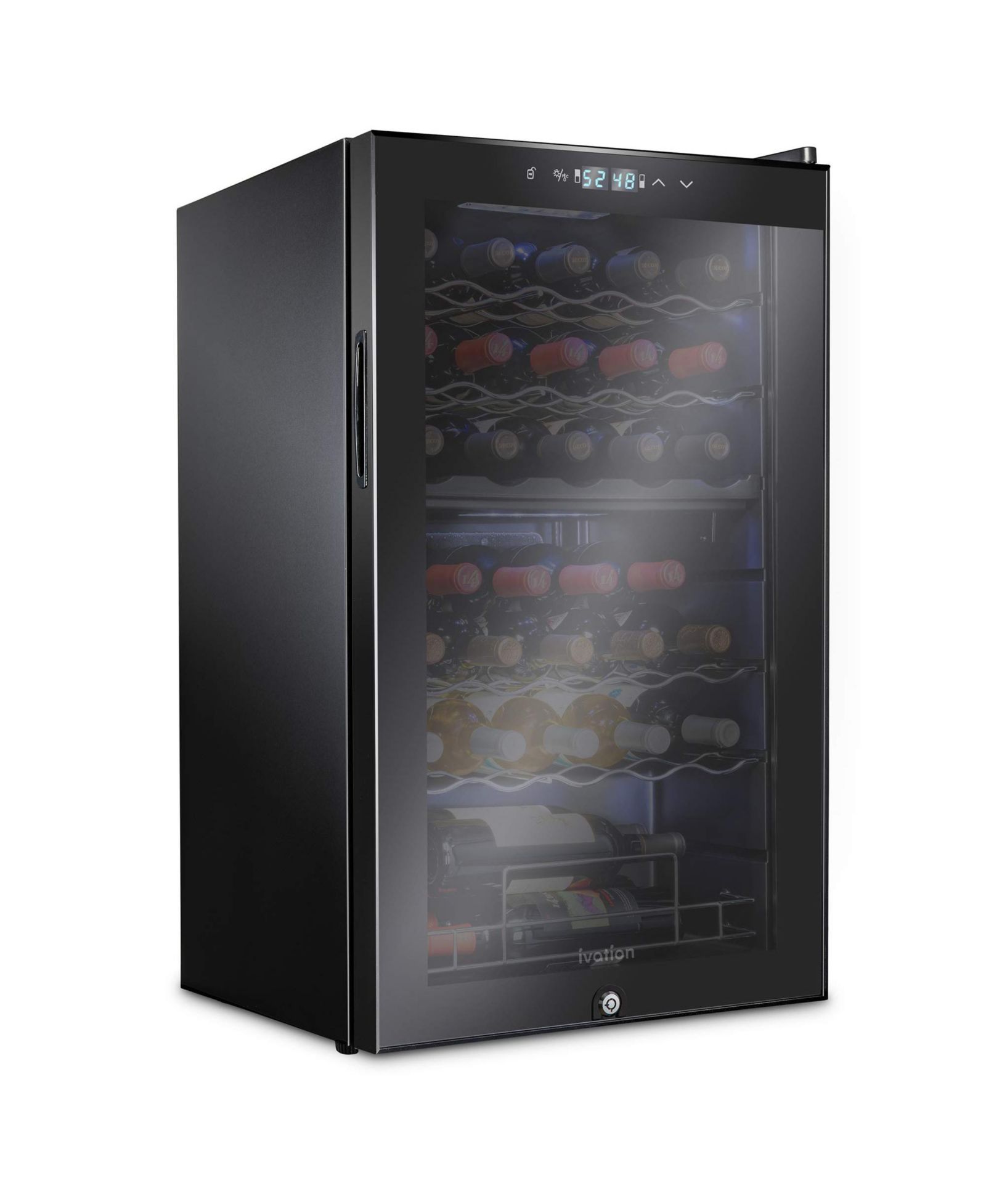 Ivation Freestanding Wine Refrigerator, 33 Bottle Wine Cooler