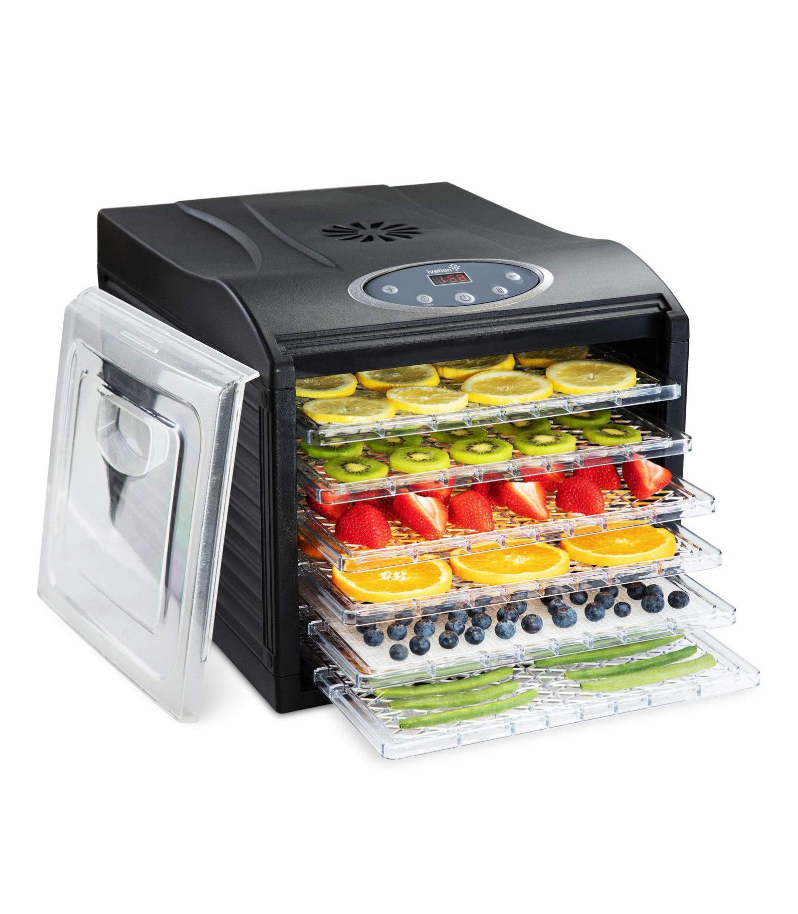 Ivation 6 Plastic Tray Food Dehydrator for Snacks, Jerky, and More