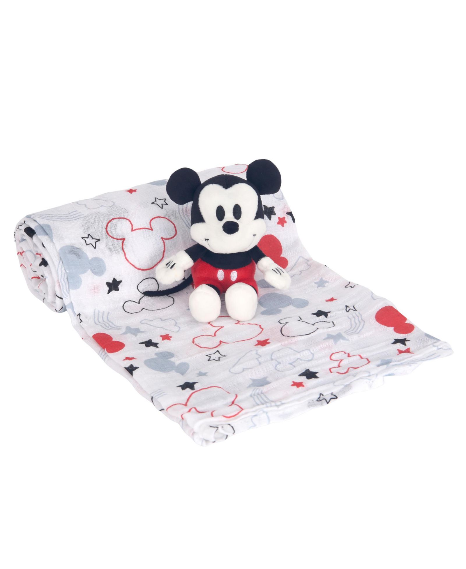 Детский подарочный набор Lambs & Ivy Disney Mickey Mouse: муслиновое одеяло и мягкая игрушка