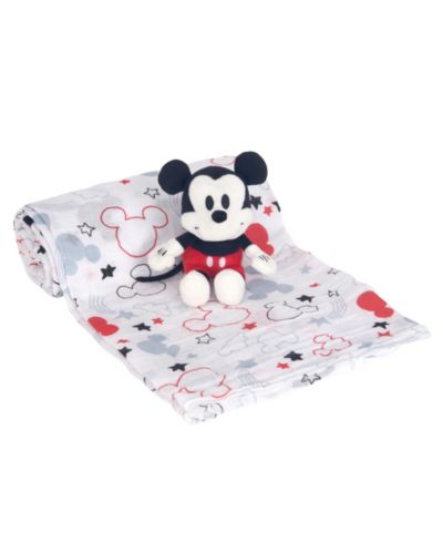 Детский подарочный набор Lambs & Ivy Disney Mickey Mouse: муслиновое одеяло и мягкая игрушка