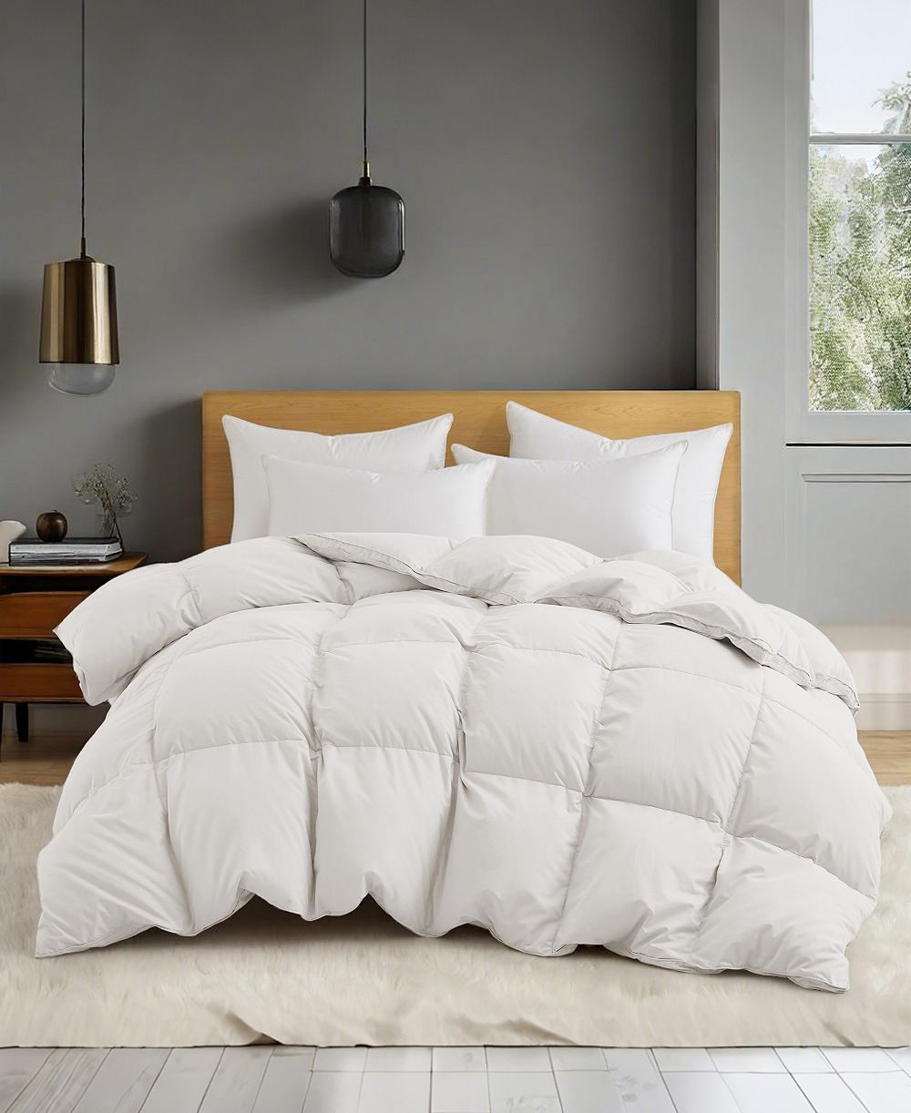 Unikome Extra Warmth White Goose Feather and Fiber Comforter, King