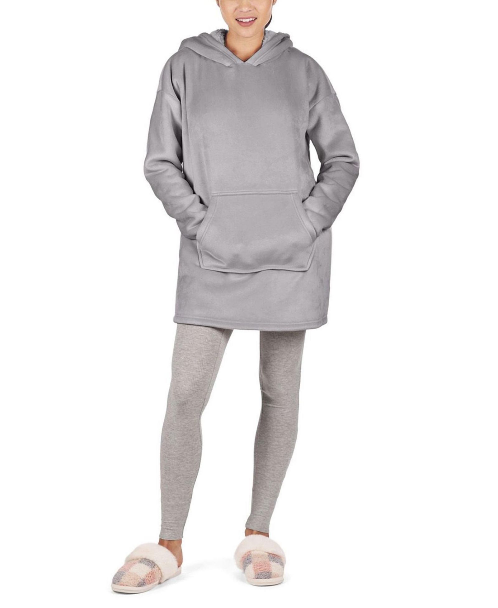 Женская домашняя одежда MeMoi Sherpa-Lined Velour Hooded Lounger