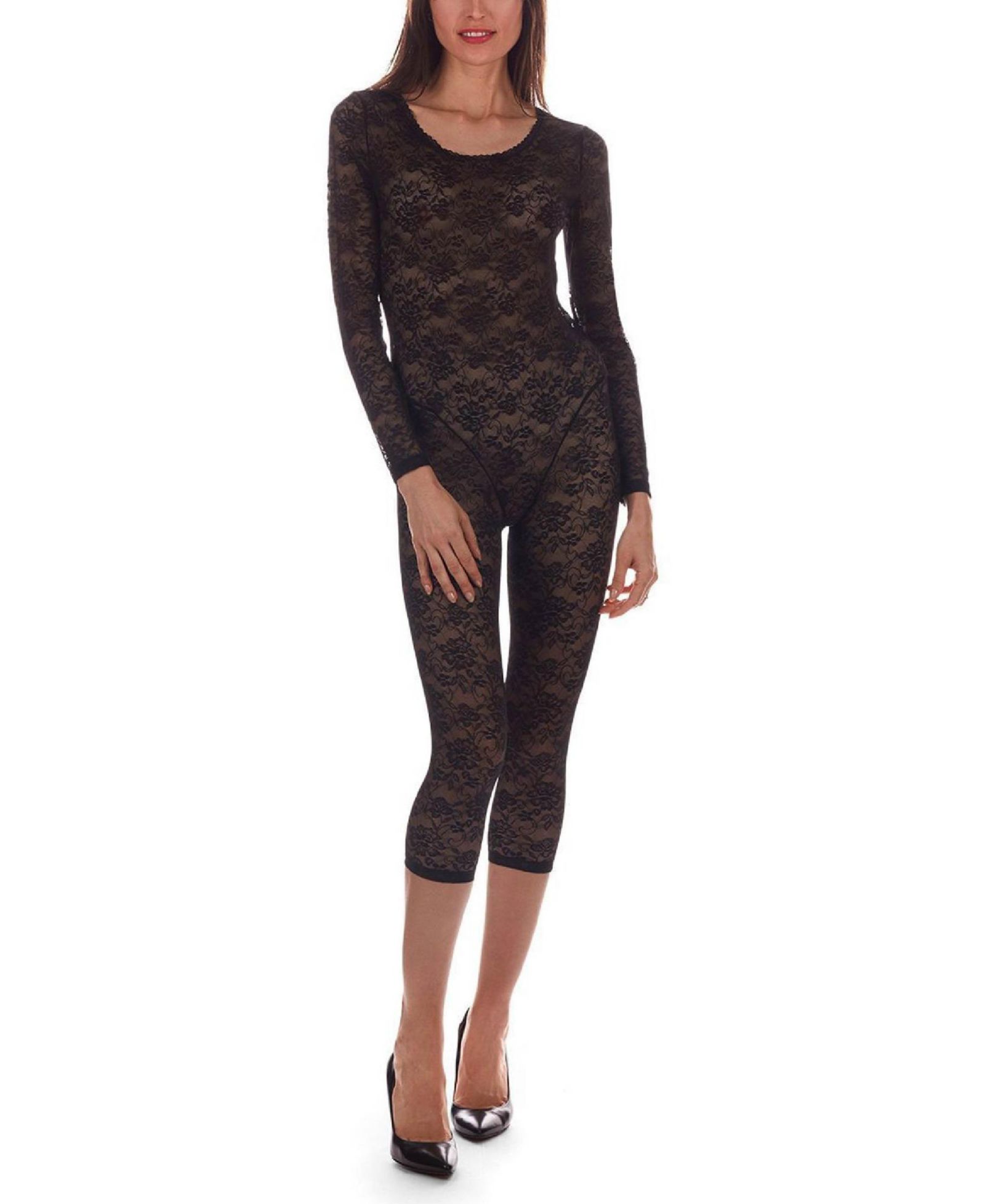 Женский комбинезон MeMoi Estelle Long Sleeve Lace Capri