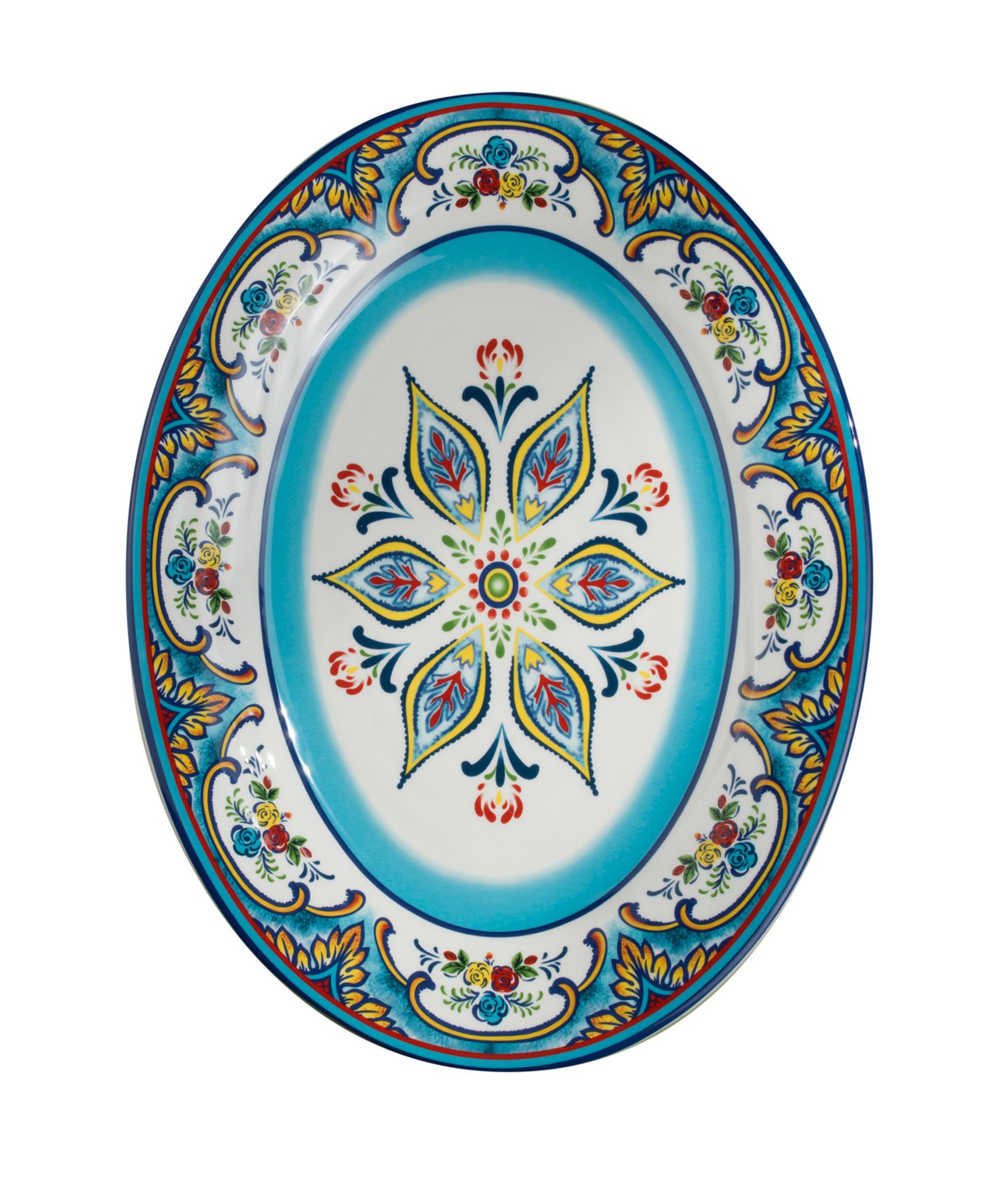 Euro Ceramica Zanzibar Oval Serving Platter, 16"