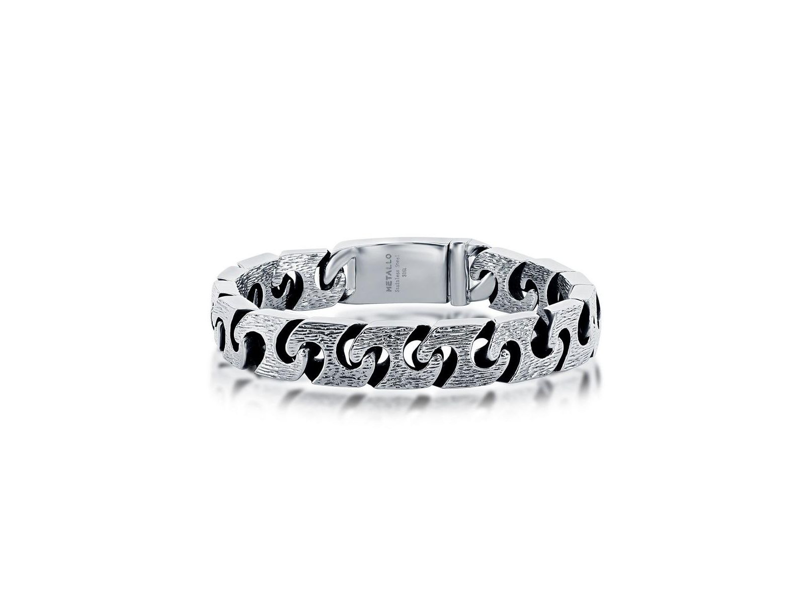 Мужской браслет Metallo Stainless Steel Textured Linked