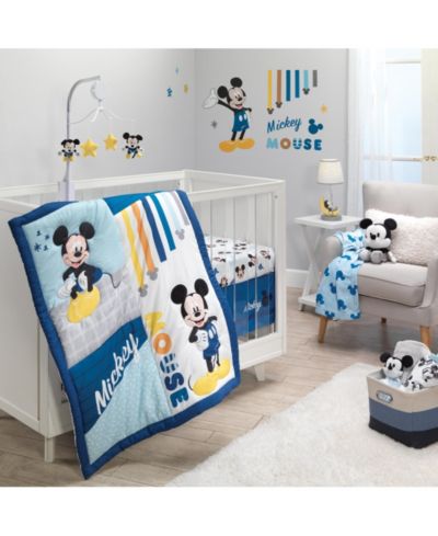 Lambs & Ivy Lambs and Ivy Disney Baby Forever Mickey Mouse 3-Piece Blue Crib Bedding Set