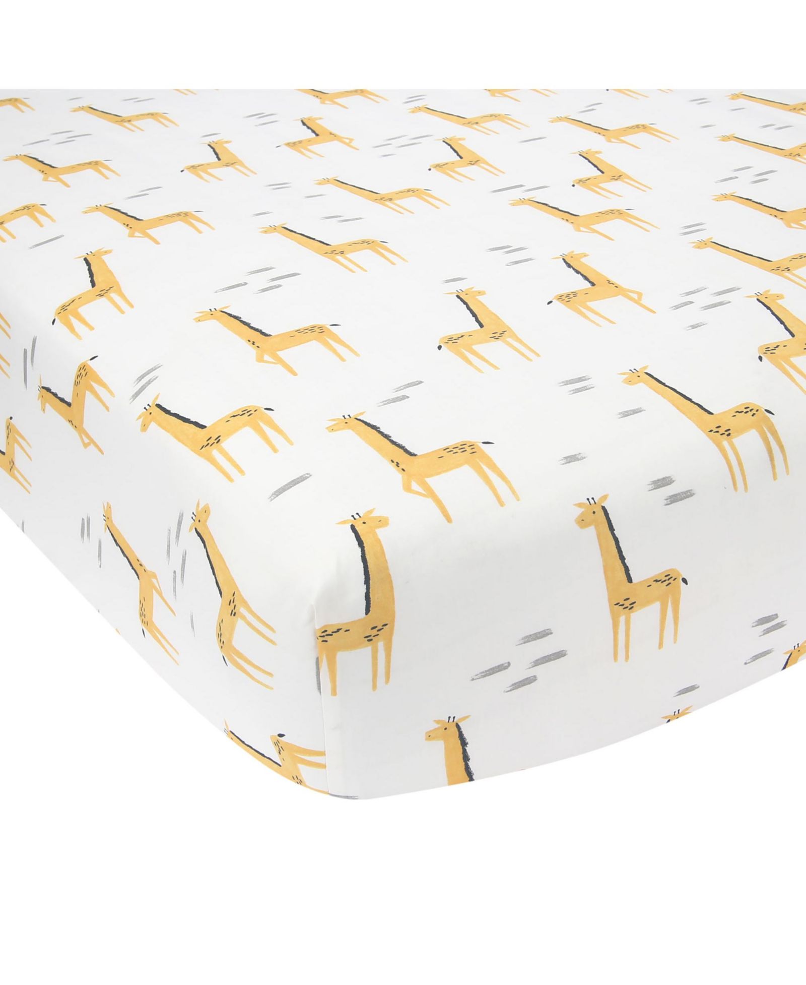 Простыня на резинке Lambs & Ivy Baby Signature Giraffe Organic Cotton Fitted Crib Sheet - White/Yellow