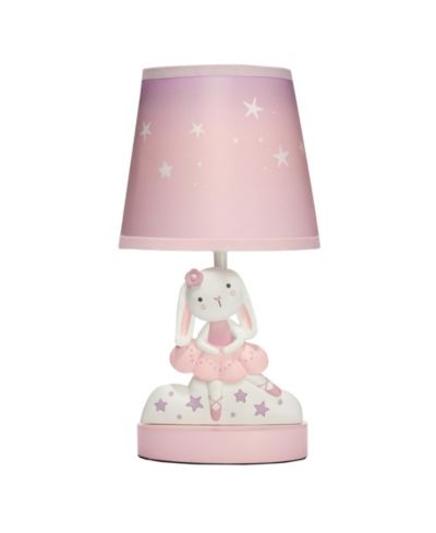 Bedtime Originals Tiny Dancer Bunny & Stars Nursery Lamp with Shade & Bulb