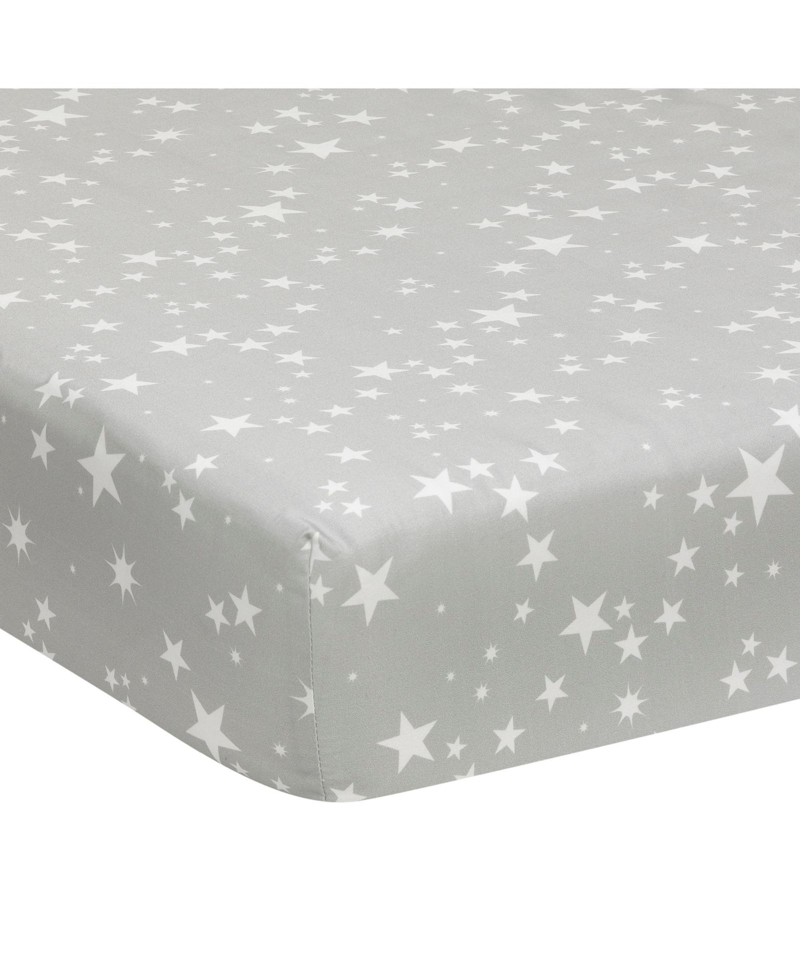 Lambs & Ivy натяжная простыня для детской кроватки Milky Way Gray/White Stars, 100% хлопок