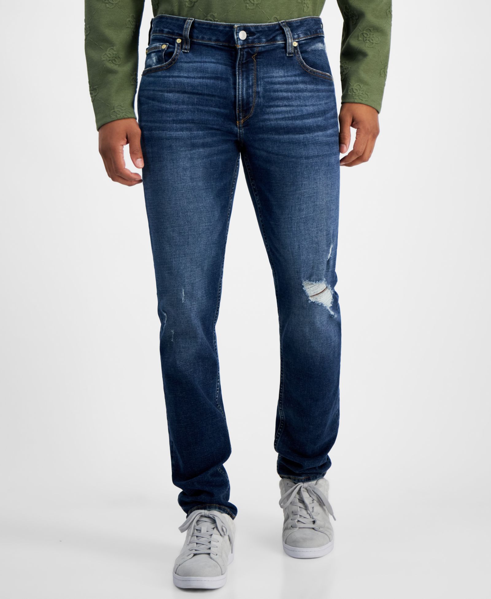 GUESS Men's Destroyed Slim Tapered Fit Jeans