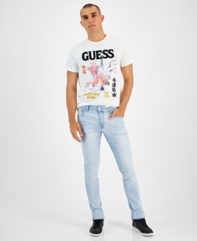 GUESS Мужские Light-Wash Slim Tapered Fit Jeans