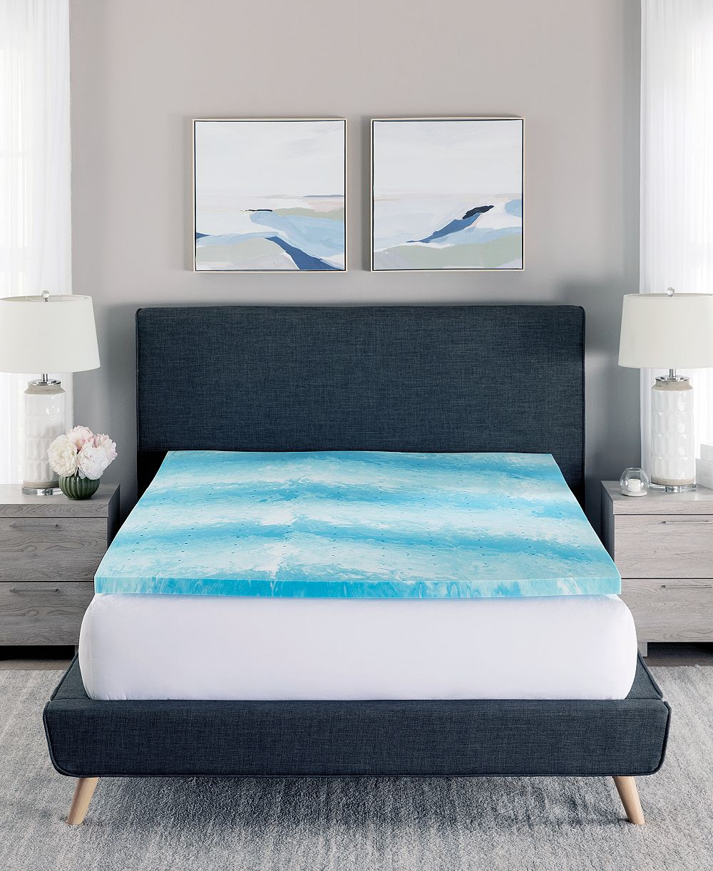 ProSleep Cooling Gel Swirl 2" Memory Foam Mattress Topper, Queen