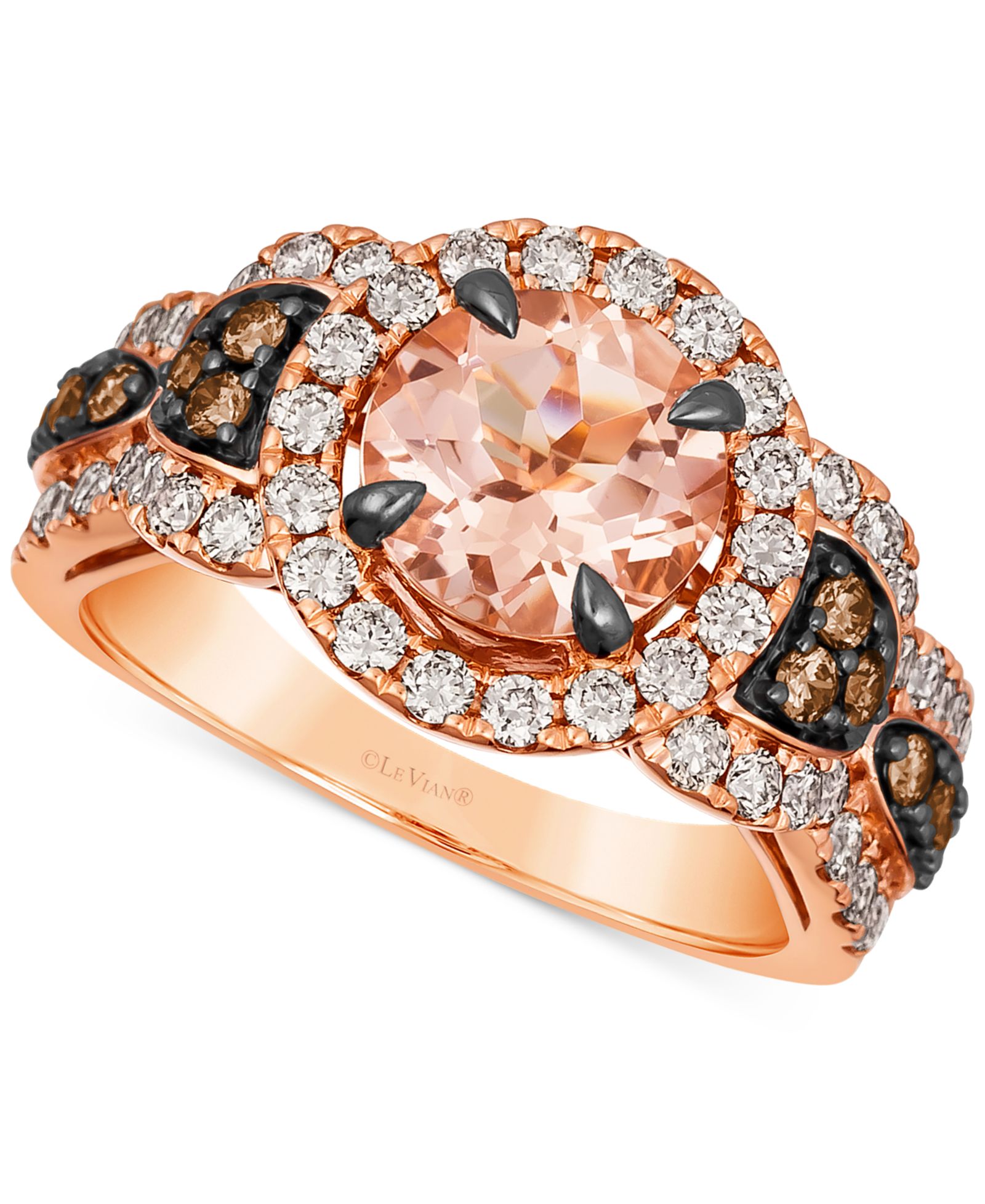 Кольцо Le Vian® Peach Morganite & Diamond Halo в 14k Rose Gold