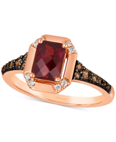 Кольцо Le Vian® с гранатом Pomegranate Garnet (1-3/8 ct. t.w.) и бриллиантом (1/4 ct. t.w.) из розового золота 14k