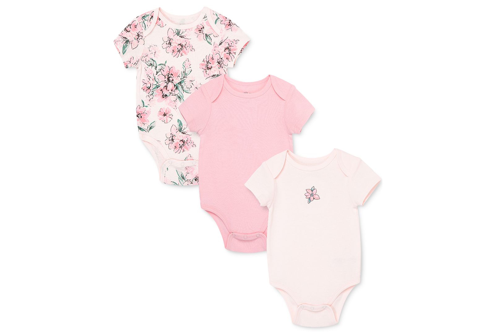 Детские боди Little Me Floral Short Sleeve, упаковка 3 шт