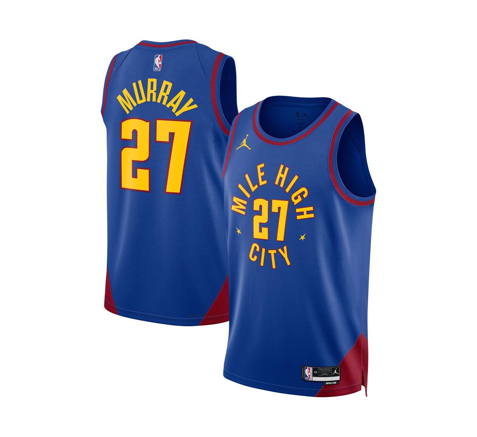 Мужская джерси Jordan Jamal Murray Blue Denver Nuggets 2022/23 Statement Edition