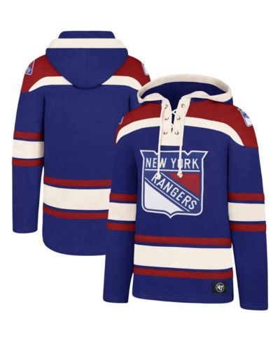 Мужское укороченное худи '47 Brand Blue, Red New York Rangers Superior Lacer