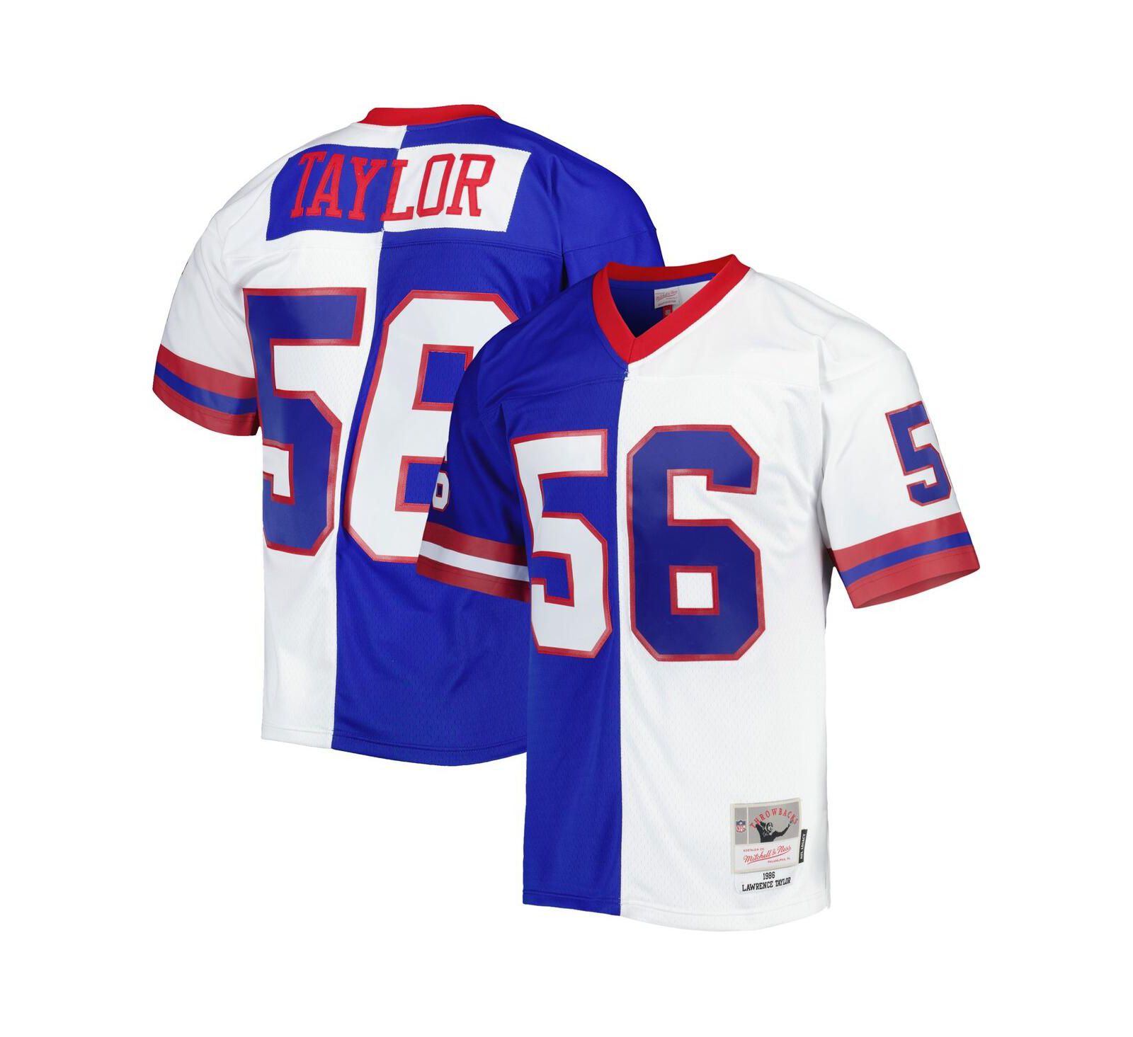 Мужская реплика джерси Mitchell & Ness Lawrence Taylor Royal and White New York Giants 1986 Split Legacy