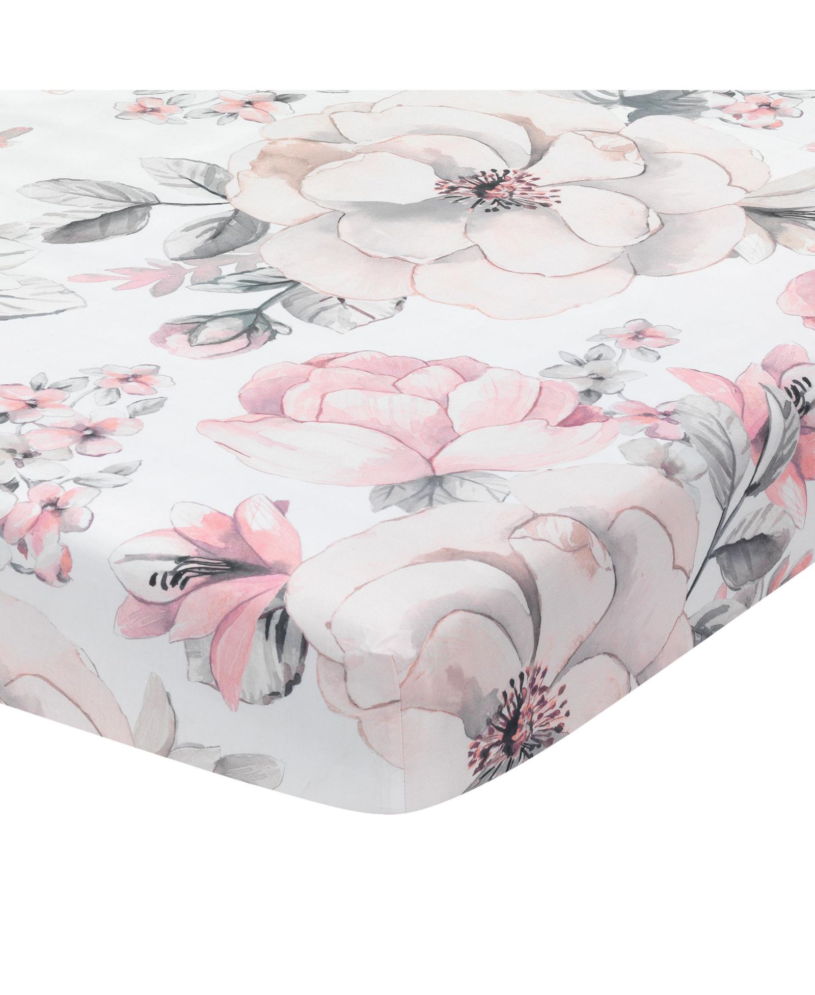 Детская хлопковая наволочка Lambs & Ivy Signature Botanical Watercolor Floral, White