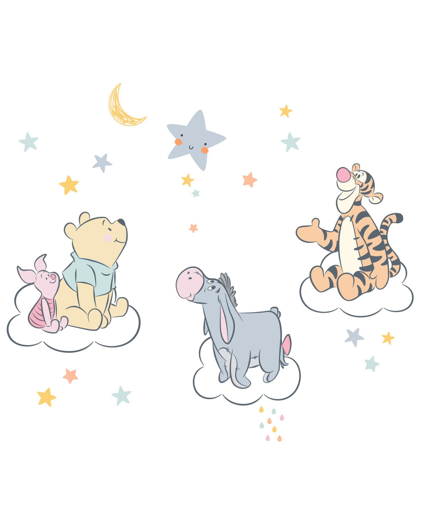 Lambs & Ivy 30 x 0.01 x 39 inches Disney Baby Winnie the Pooh Hugs Piglet/Eeyore/Tigger Wall Decals