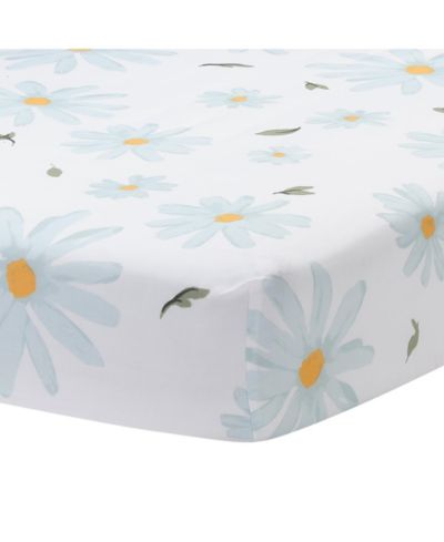 Детская натяжная простыня Lambs & Ivy Sweet Daisy 100% Cotton White/Blue Floral