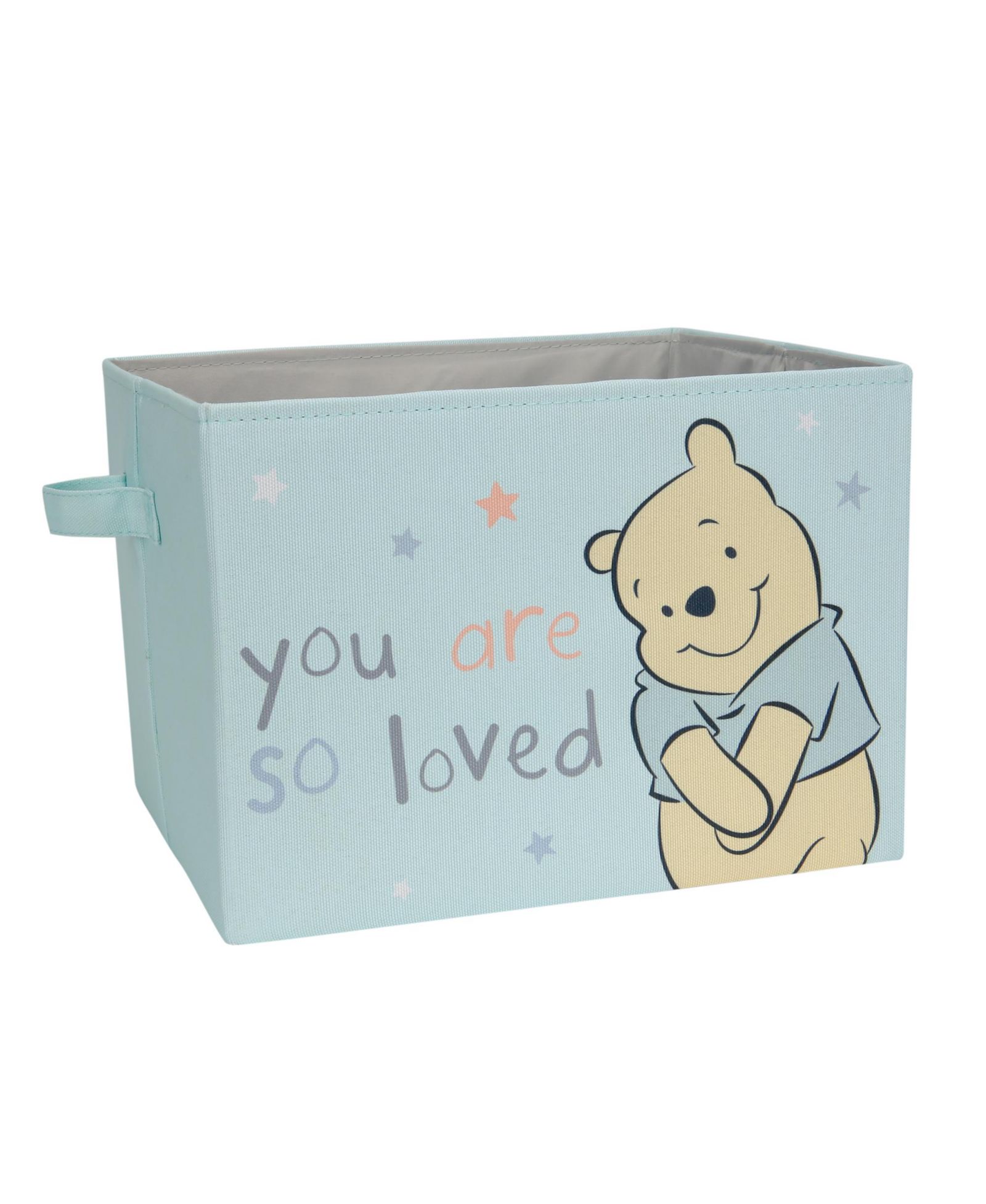 Lambs and Ivy Disney Baby Winnie the Pooh Blue Foldable Storage Basket/Container