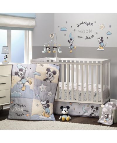 Lambs & Ivy Lambs and Ivy Disney Baby Moonlight Mickey Mouse 3-Piece Nursery Crib Bedding Set