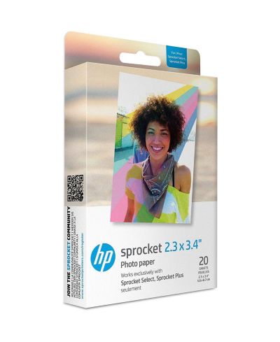 HP Sprocket фотобумага Premium Zink Sticky Back 2.3x3.4" - 20 листов