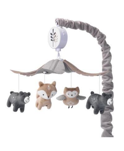 Lambs and Ivy музыкальная мобильная игрушка Woodland Forest Gray/Tan