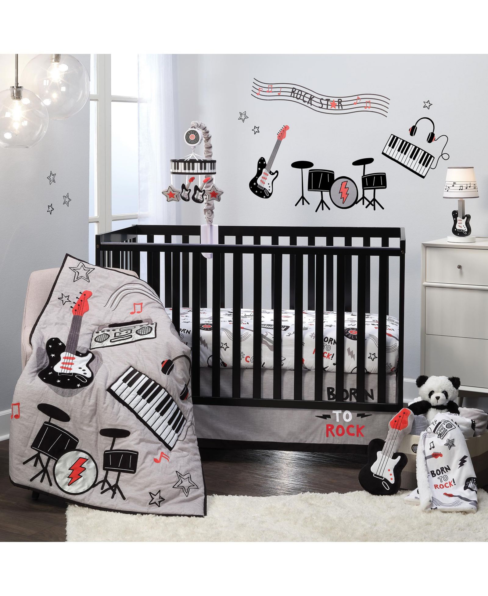 Детский набор Lambs & Ivy Rock Star Musical Instruments, 3-piece set, Gray
