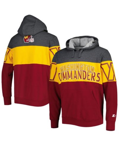 Мужское худи Starter Heather Charcoal, Burgundy Washington Commanders Extreme Pullover