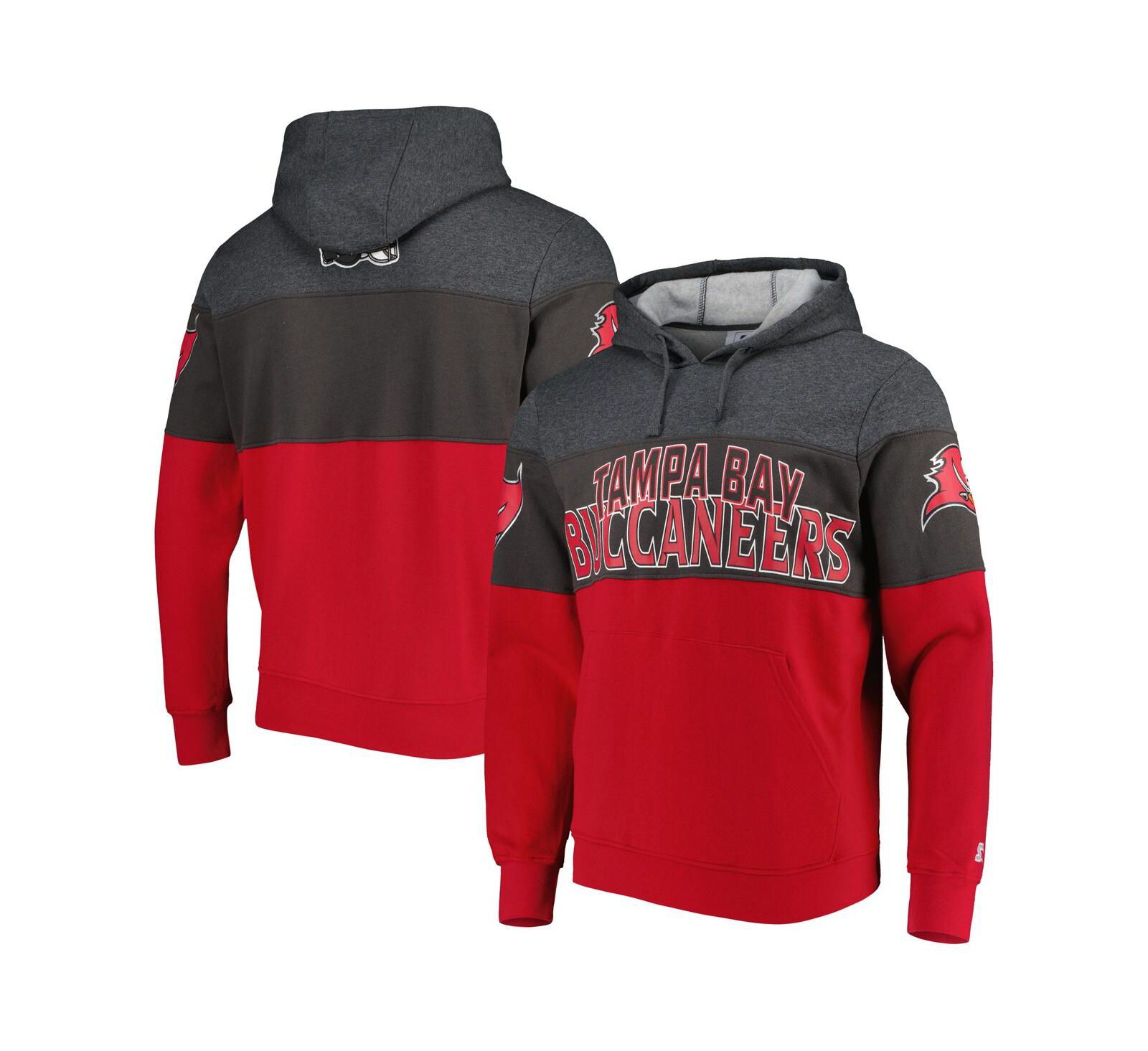 Starter Мужской худи Extreme Pullover, темно-серый/красный, Tampa Bay Buccaneers