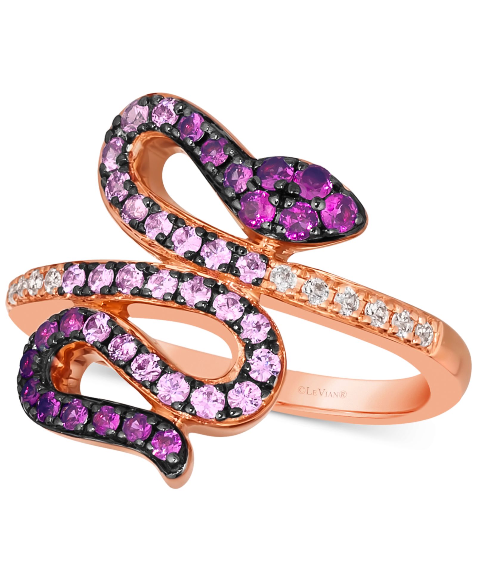 Кольцо-змея Le Vian® Strawberry Ombré (5/8 ct. t.w.) & White Sapphire (1/10 ct. t.w.) в 14k Rose Gold