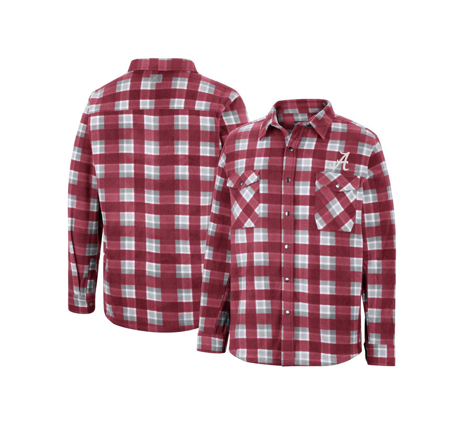 Мужская рубашка-куртка Colosseum Crimson, White Alabama Crimson Tide Ellis Plaid Full-Snap