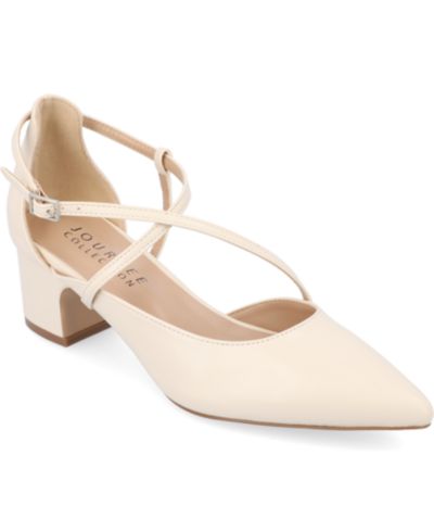 Journee Collection Женские туфли-лодочки Galvinn Strappy Pointed Toe Block Heel