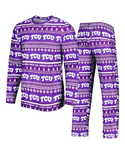 Комплект для сна Concepts Sport Men's Purple TCU Horned Frogs Swivel Long Sleeve T-shirt and Pants