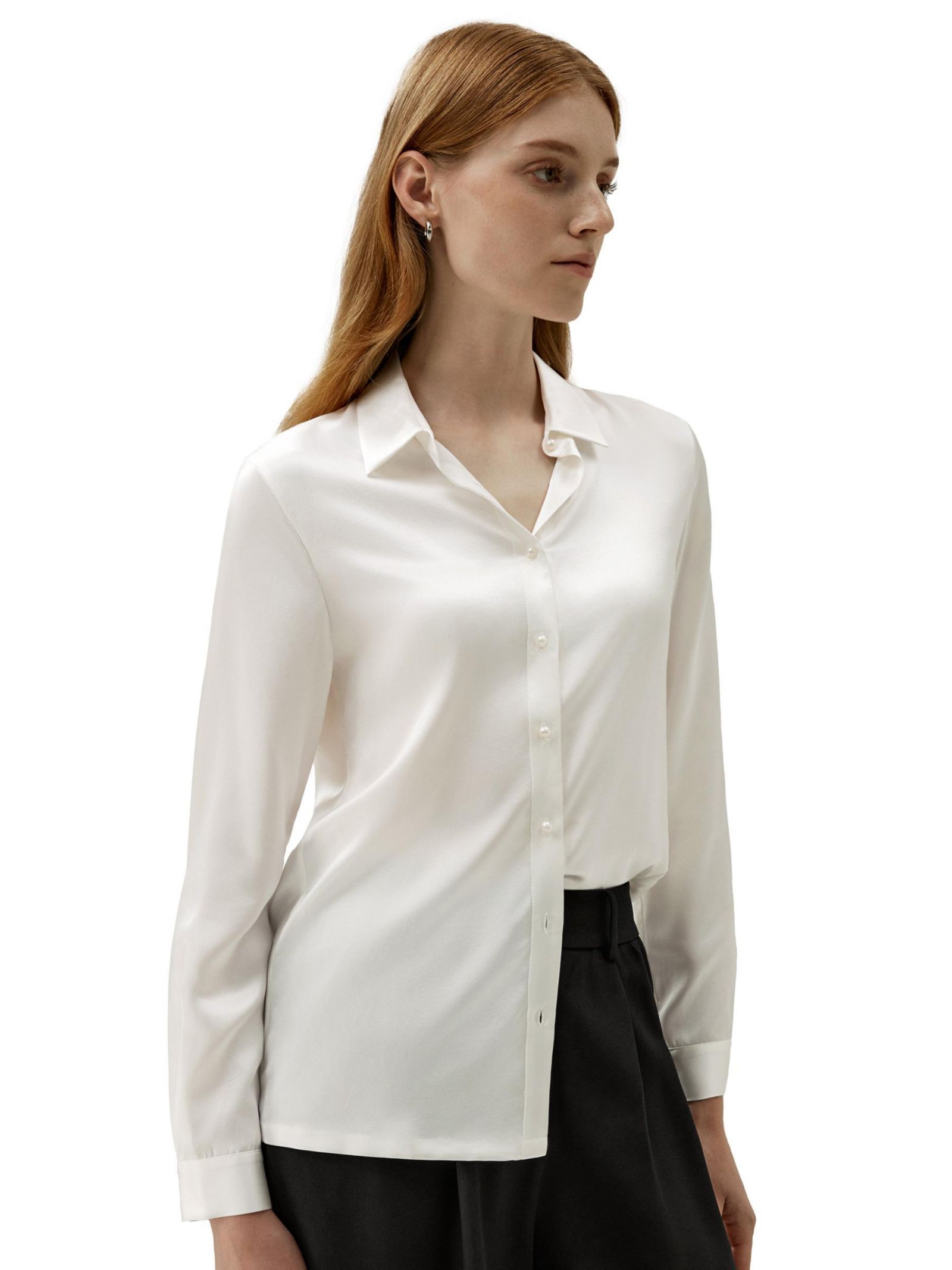 Женская шелковая рубашка LILYSILK Classic Pearl Button