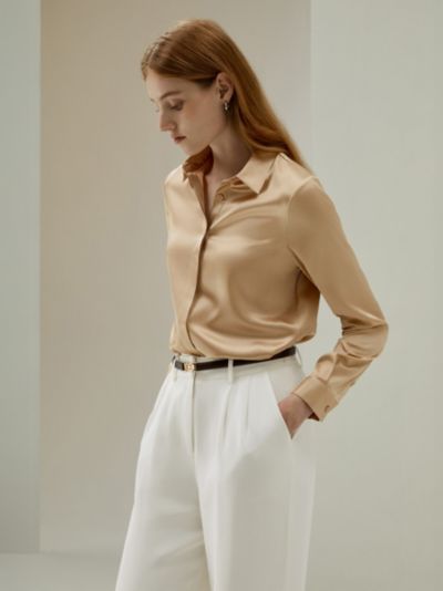 Женская шелковая рубашка LILYSILK Basic Concealed Placket